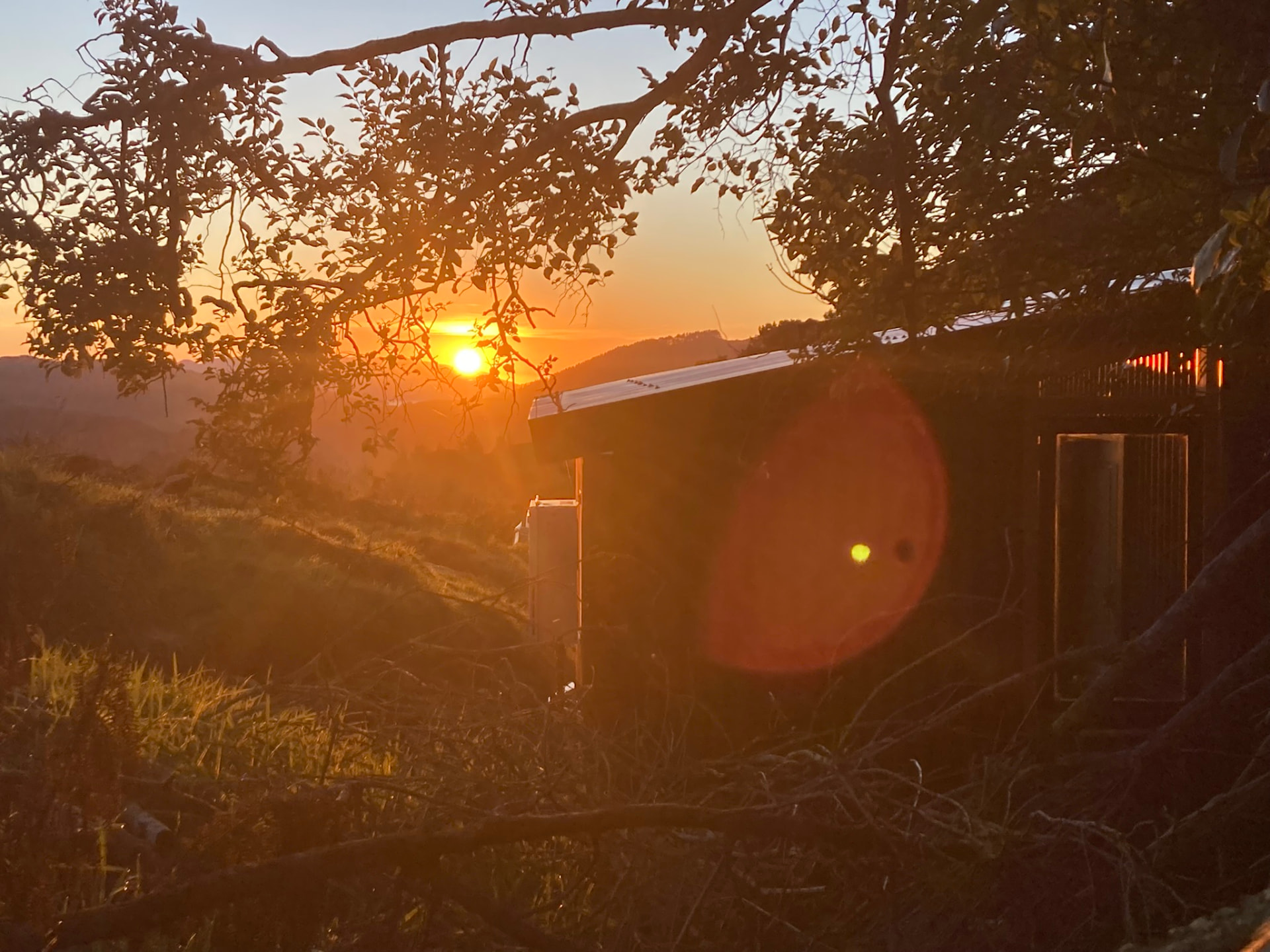 Sunset over the hills from beside the Pod